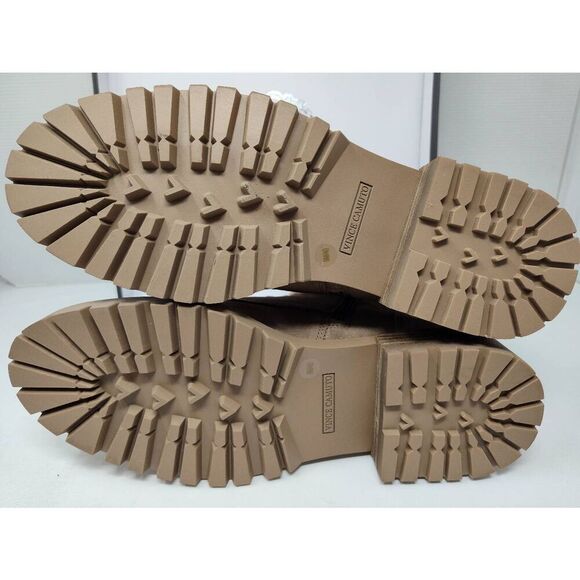 VINCE CAMUTO WOMENS FAWDRY DOUBLE BUCKLE WILD MUSHROOM SUEDE MOTO BOOTS NIB 9M - Picture 6 of 12